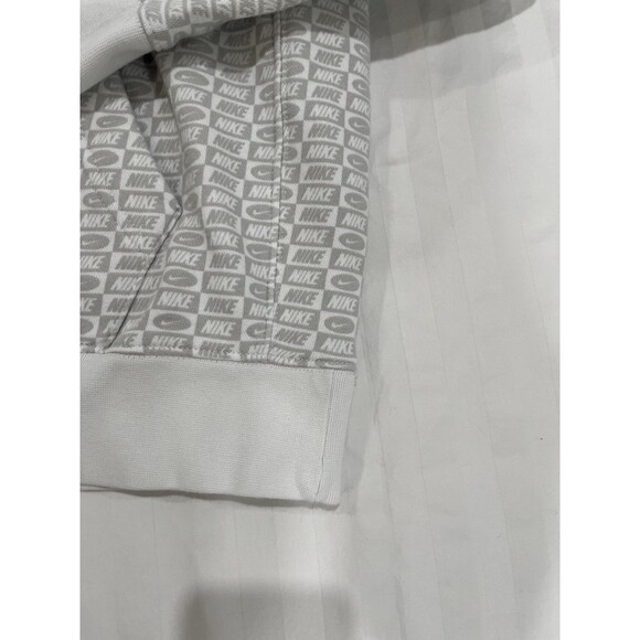 Nike All Over Print Hoodie Hooded Sweatshirt Size Medium White Gray - Picture 2 of 10